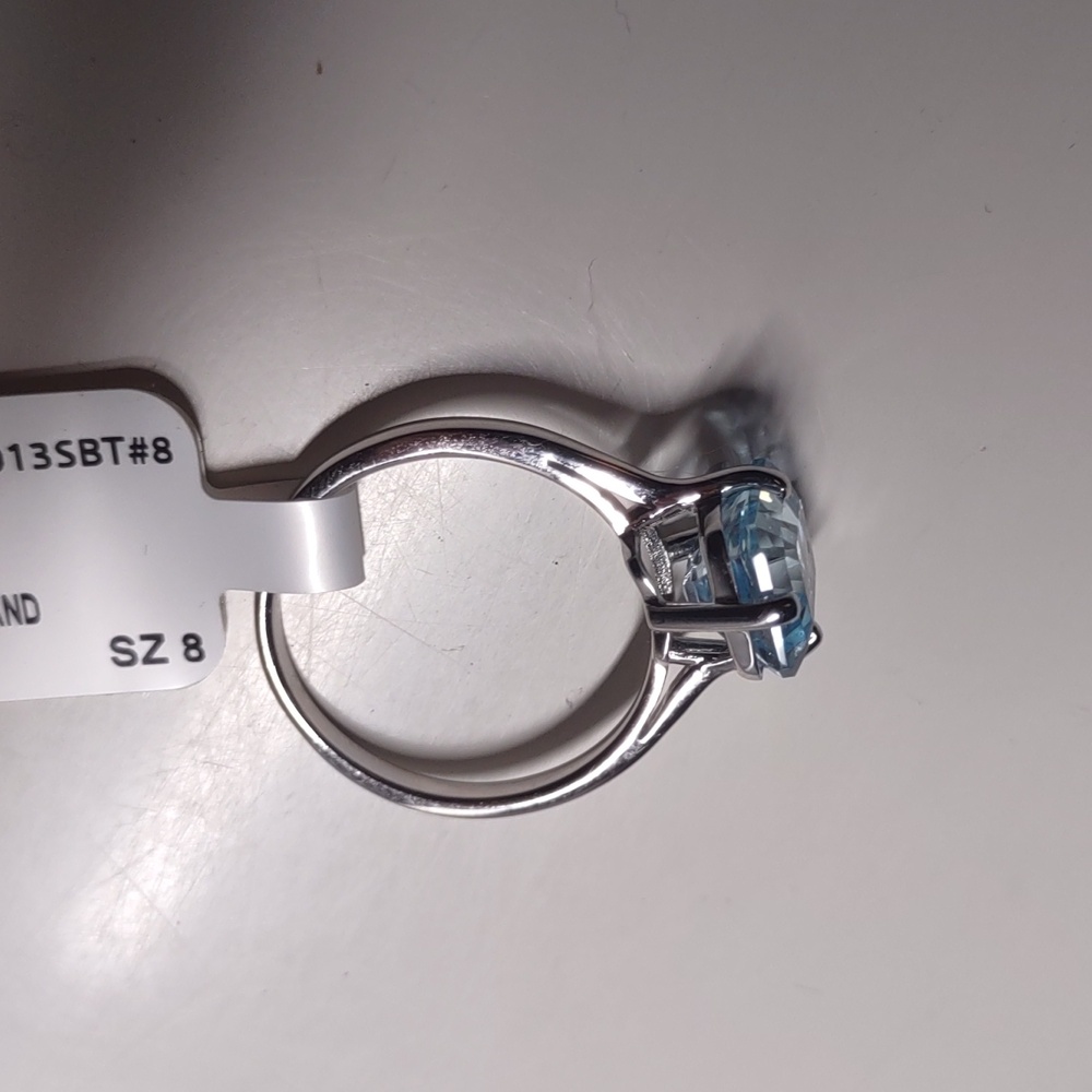 Sterling Silver Blue Topaz Ring New With Tag - Size 8 - Picture 7 of 12